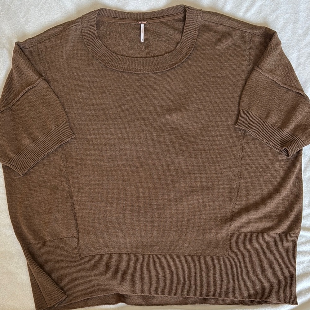 Free People cotton blend Women's Brown Sweater